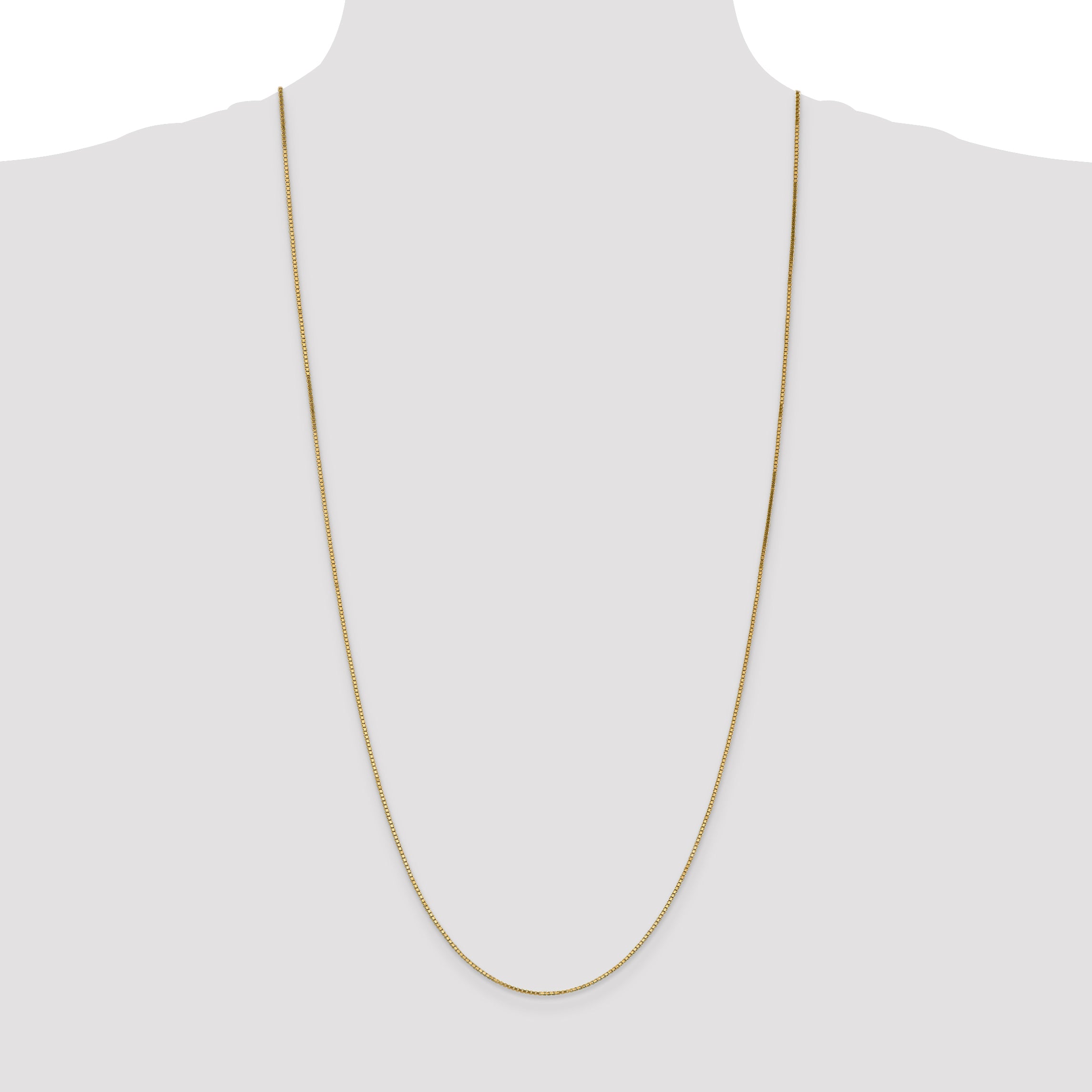Polished Box Chain in 10K Yellow Gold, 1.1mm