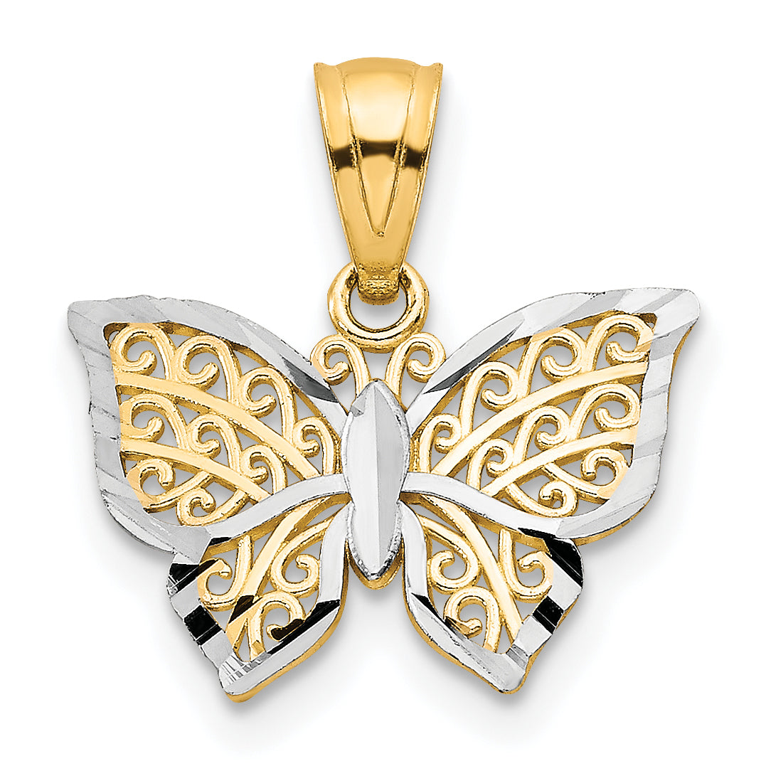 10K w/Rhodium Butterfly Charm