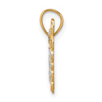 10K Yellow Gold Butterfly Pendant with Rhodium Accents Polished Finish