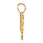 10K Gold Butterfly Pendant with Rhodium Accents, Polished Finish