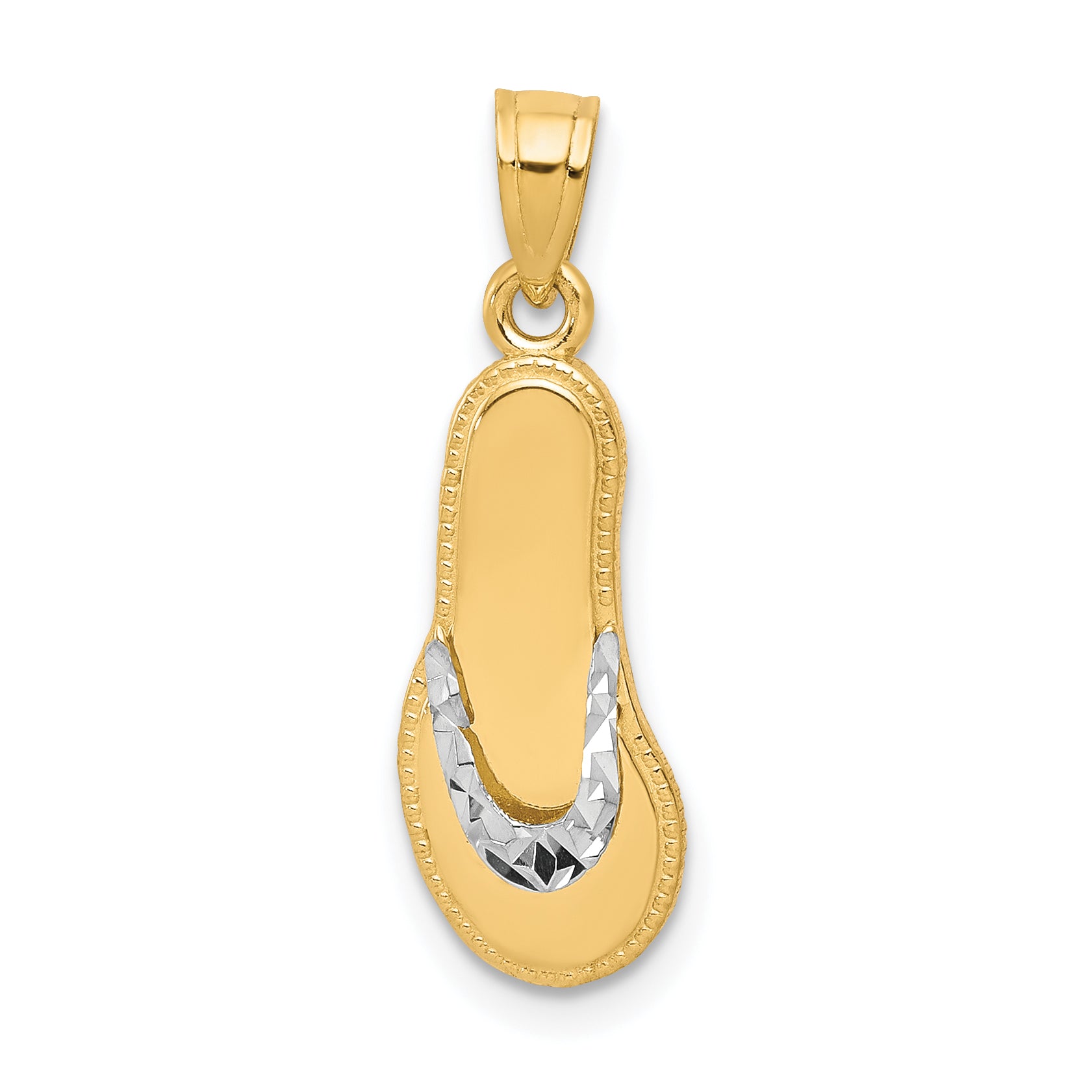 10K w/Rhodium Flip Flop Charm Main image