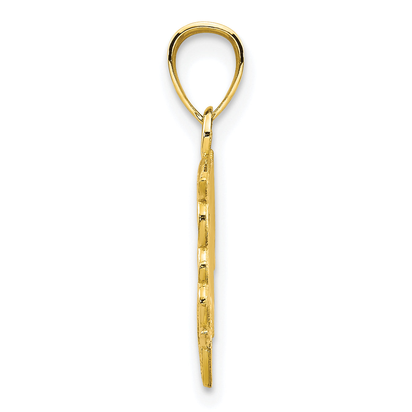 10K Gold Dolphin Charm with Polished Finish, Solid and Casted Design Secondary image