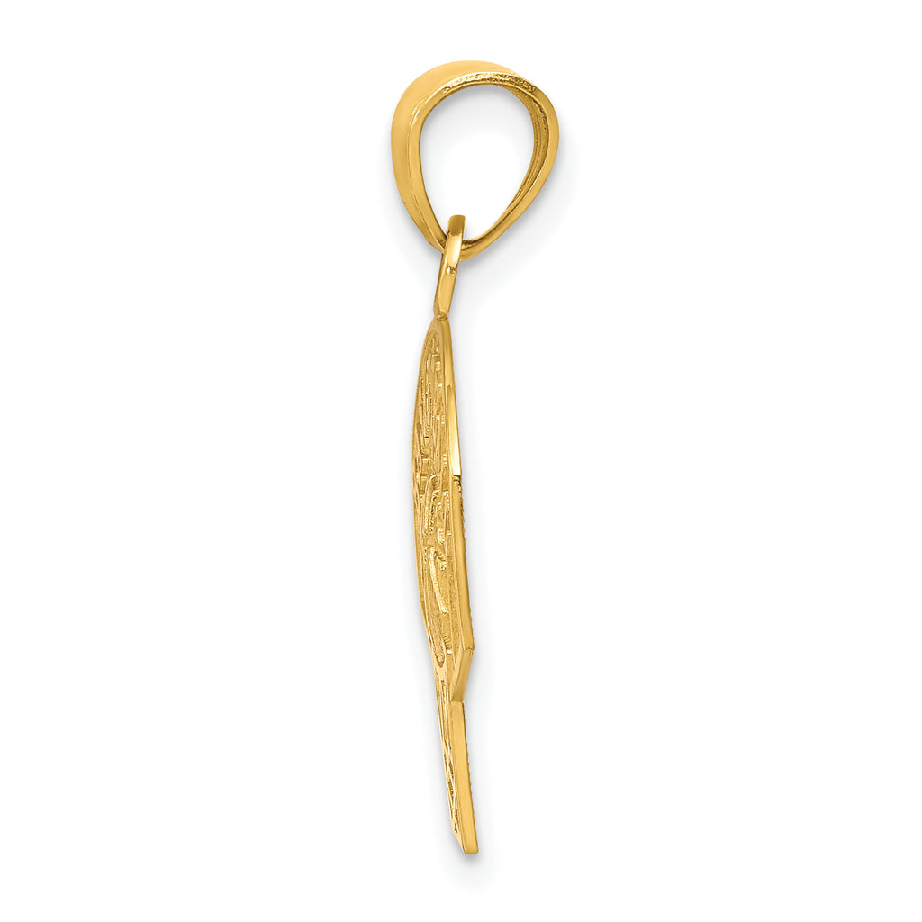 10K Gold Basketball Charm Polished Solid Themed Pendant by Sophia Jewelers