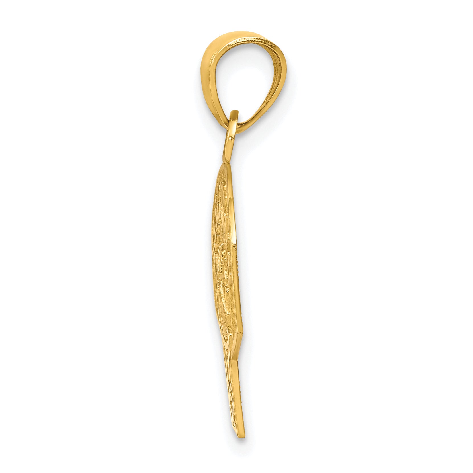 10K Gold Basketball Charm Polished Solid Themed Pendant by Sophia Jewelers