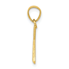 10K Gold Baseball Pendant with Bats  Polished, Solid, Themed Charm