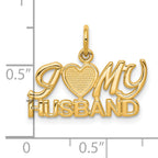 10K Gold Solid I Love My Husband Polished Charm by Sophia Jewelers