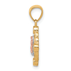 10K Two-Tone Gold Our Lady of Guadalupe Pendant with White Rhodium Finish