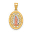 10k Two-tone with White Rhodium Our Lady of Guadalupe Pendant
