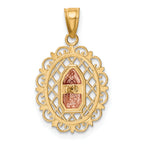10K Two-Tone Gold Our Lady of Guadalupe Pendant with Rhodium Accents, Polished Finish
