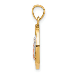 10K Two-Tone Gold Our Lady of Guadalupe Pendant with Rhodium Accents