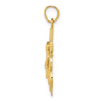 10K Gold Mariner Crucifix Pendant with Polished Finish Solid Design