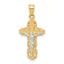 10K w/ Rhodium Crucifix Pendant