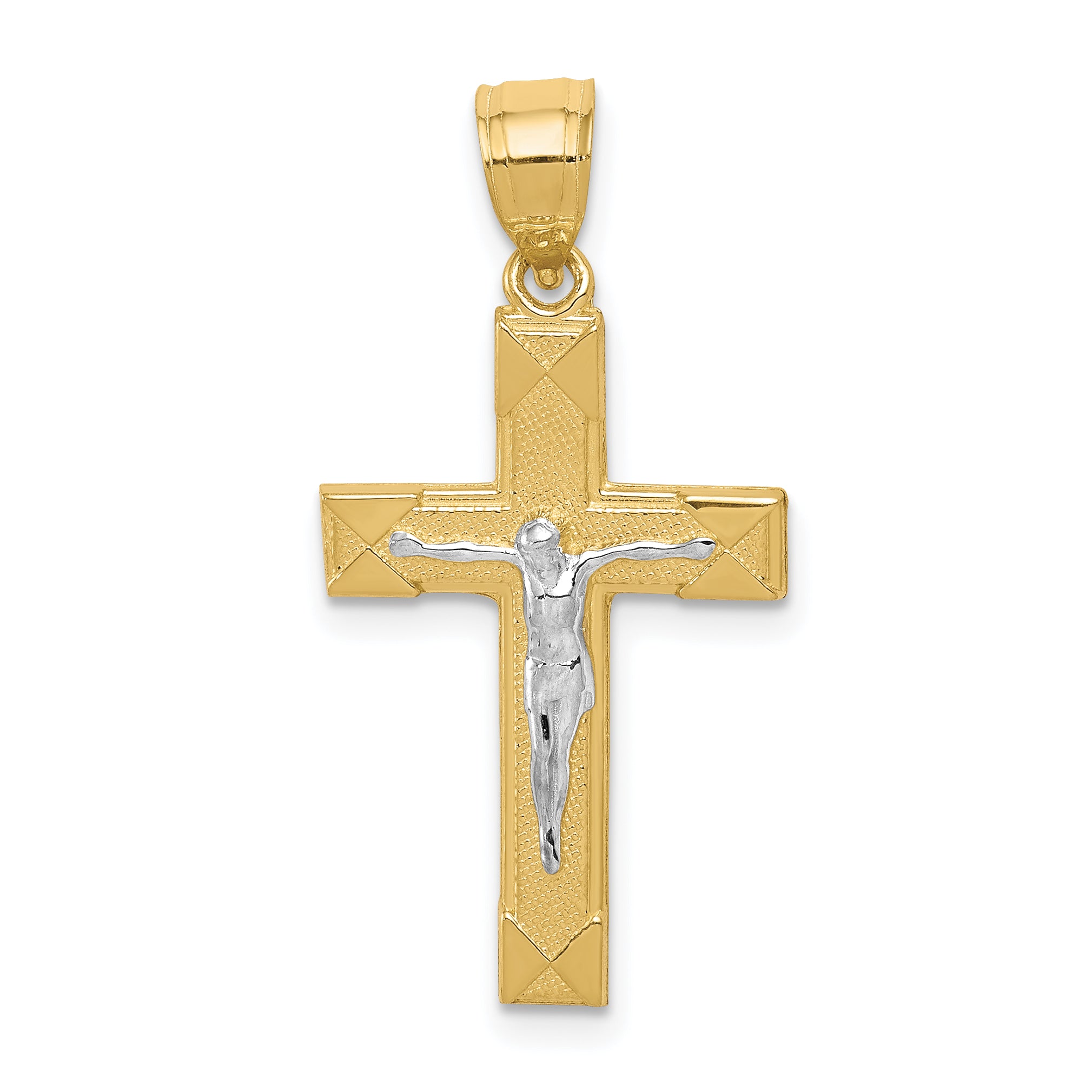 10K w/ Rhodium Crucifix Pendant Main image