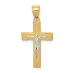 10K w/ Rhodium Crucifix Pendant