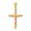 10k Two-tone CZ Crucifix Pendant