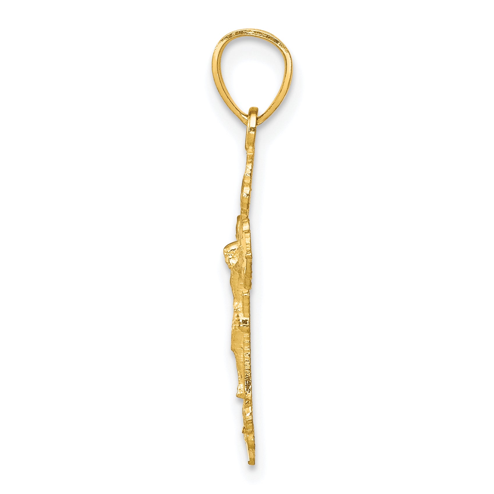 10K Gold Polished Crucifix Pendant with Solid Cast Design Secondary image