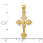 10K Gold Polished Crucifix Pendant with Solid Cast Design