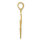 10K Gold Crucifix Pendant with Polished Finish Solid Cast Design