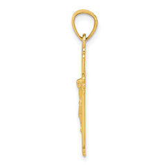 10K Gold Solid Polished Crucifix Pendant by Sophia Jewelers  Elegant & Timeless