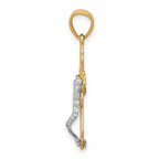 10K Gold Rhodium Filigree Crucifix Pendant Polished Elegant Finish