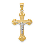 10K w/Rhodium Crucifix Pendant