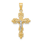 10K w/Rhodium Crucifix Pendant
