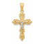 10K w/Rhodium Crucifix Pendant