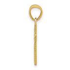 10K Gold Diamond-Cut Cross Pendant with Polished Solid Design