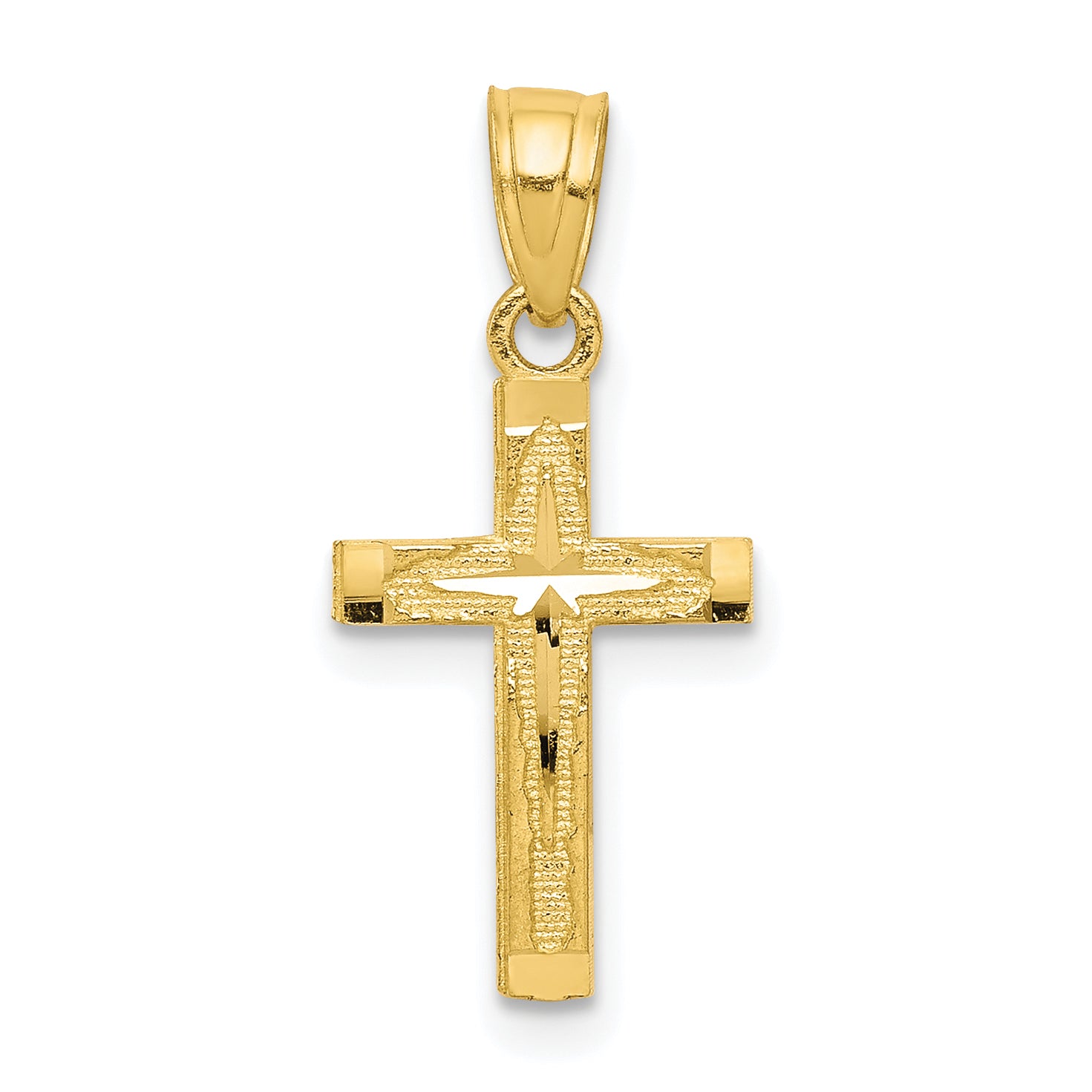 10k Diamond-Cut Cross Pendant Main image