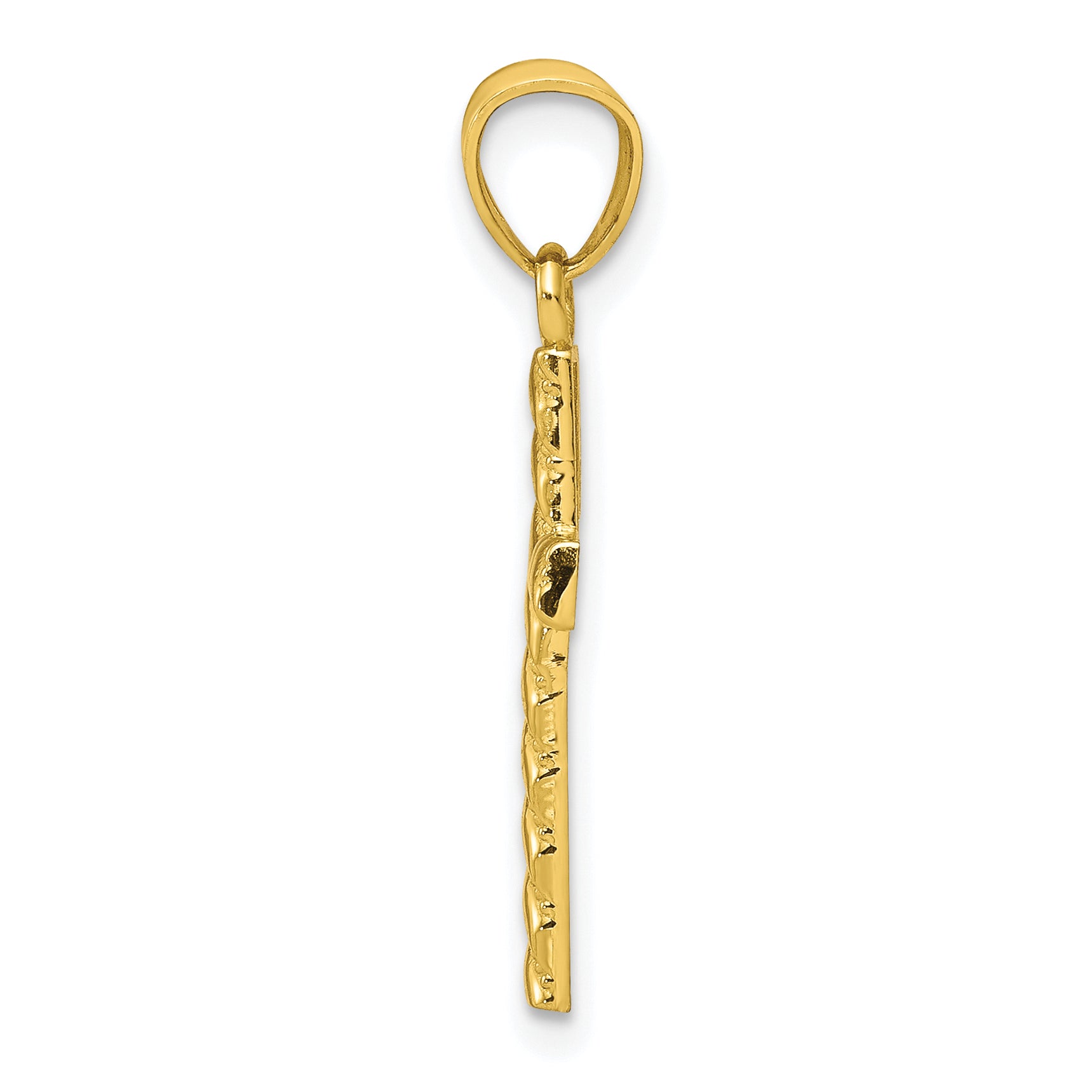 10K Gold Cross Pendant with Polished Finish  Elegant and Solid Design Secondary image