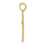 10K Gold Diamond-Cut Cross Pendant with Polished Solid Design