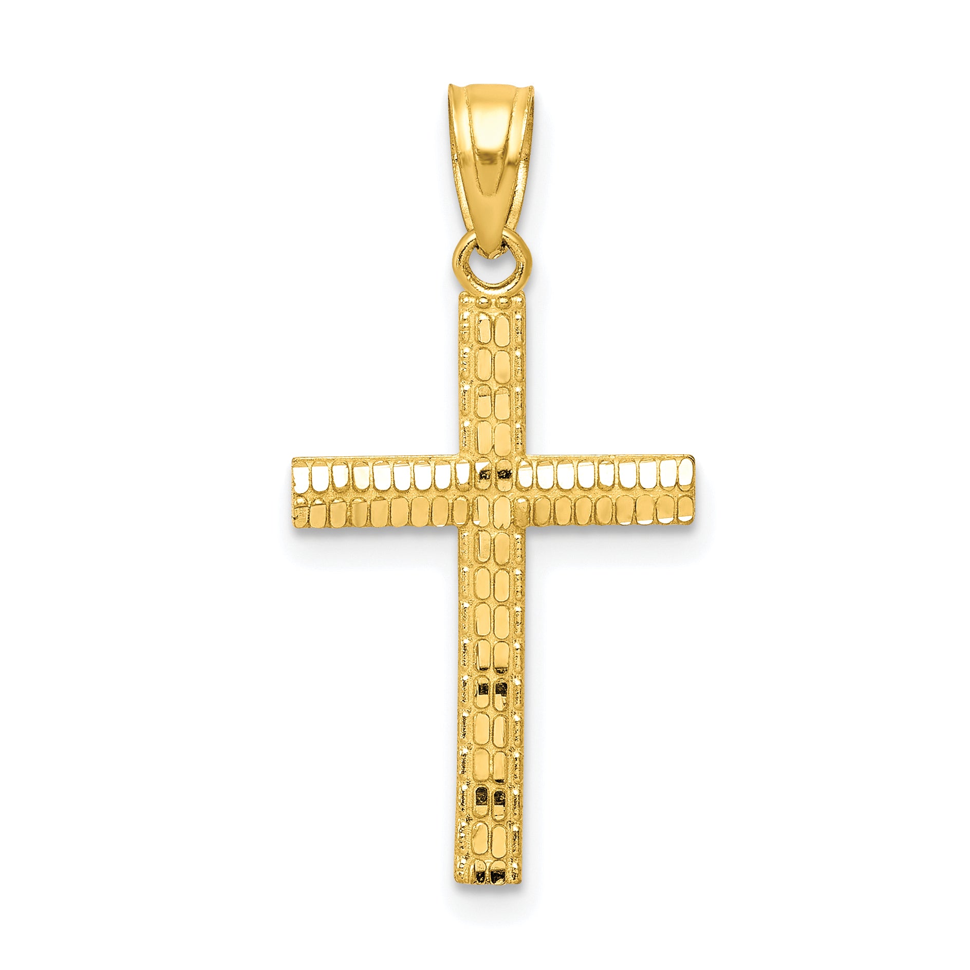 10k Diamond-Cut Cross Pendant