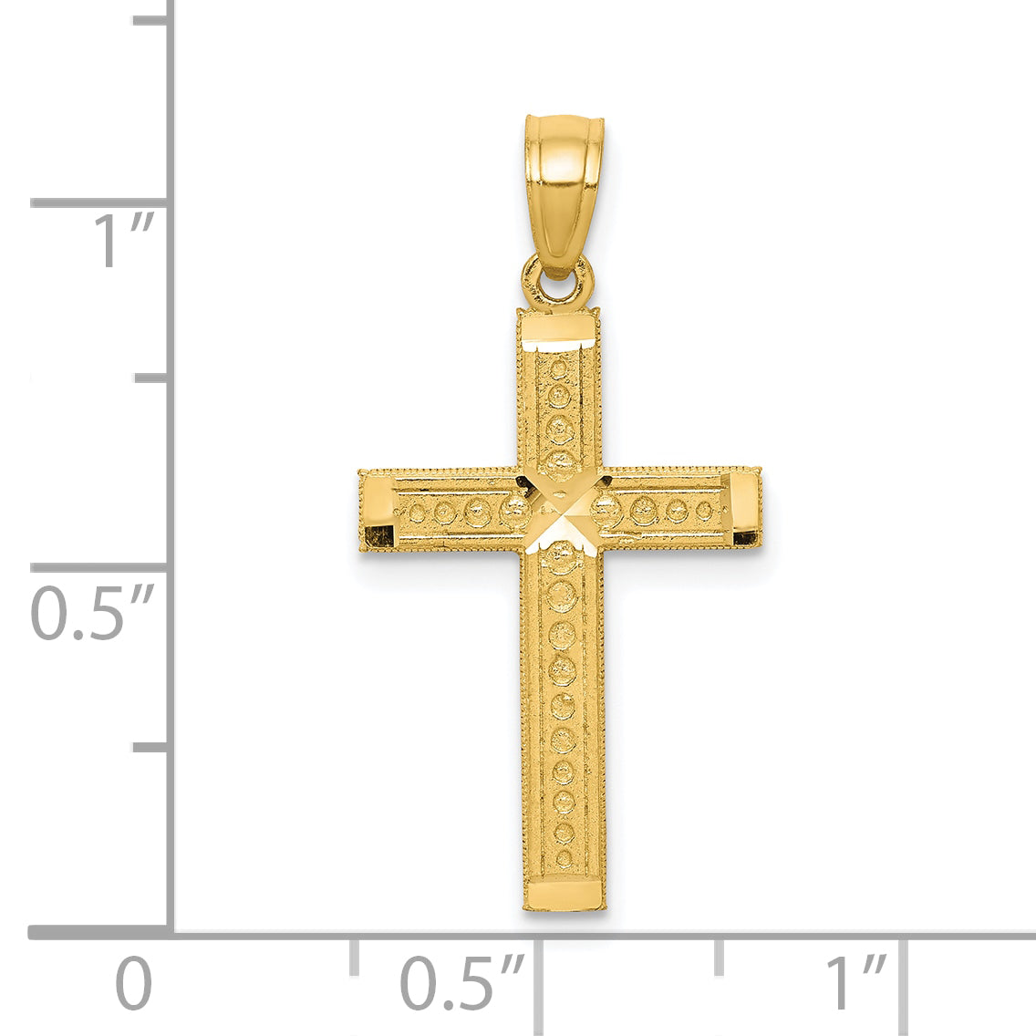 10K Yellow Gold Cross Pendant with Polished Solid Design Sophia Jewelers