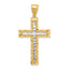 10K w/ Rhodium Diamond-Cut Cross Pendant