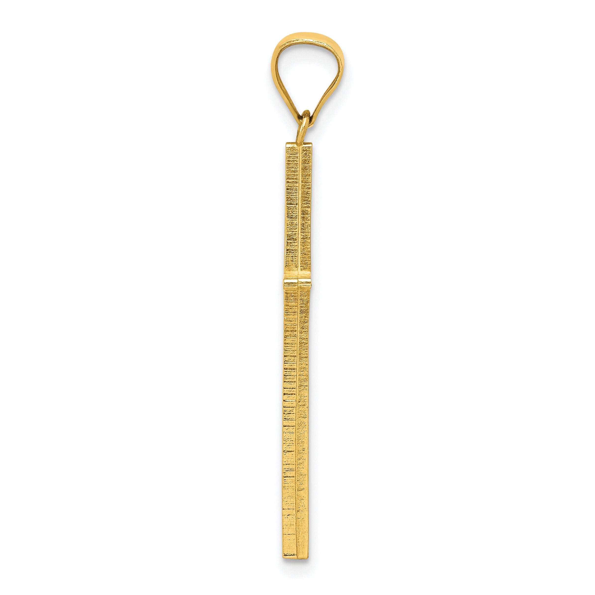 10K Gold Polished Cross Pendant with Solid Cast Design