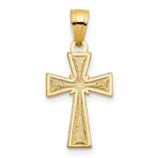 10K Yellow Gold Cross Pendant with Polished Finish Solid Cast Design