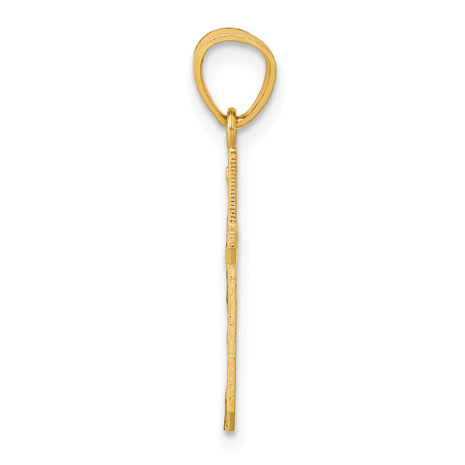 10K Yellow Gold Cross Pendant with Polished Solid Finish Secondary image