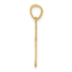 10K Yellow Gold Cross Pendant with Polished Solid Finish