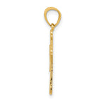 10K Gold Budded Cross Pendant with Polished Finish  Elegant Solid Design
