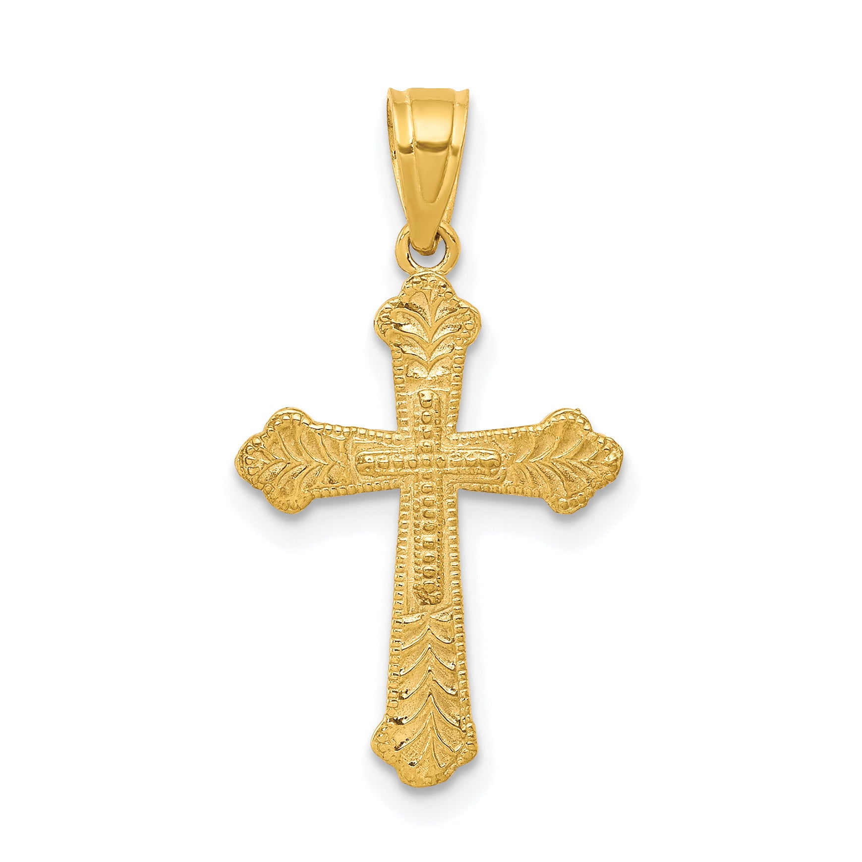 10k Budded Cross Pendant