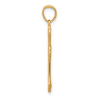10K Yellow Gold Polished Cross Pendant with Rhodium Accents Elegant Design