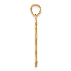 10K Yellow Gold Polished Cross Pendant with Rhodium Accents Elegant Design