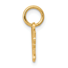 10K Gold Little Princess Crown Charm with Polished Finish