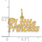 10K Gold Little Princess Crown Charm with Polished Finish