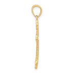10K Gold Polished Budded Cross Pendant  Solid, Elegant Design