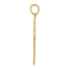 10K Gold Budded Cross Pendant with Polished Finish  Solid and Elegant Design