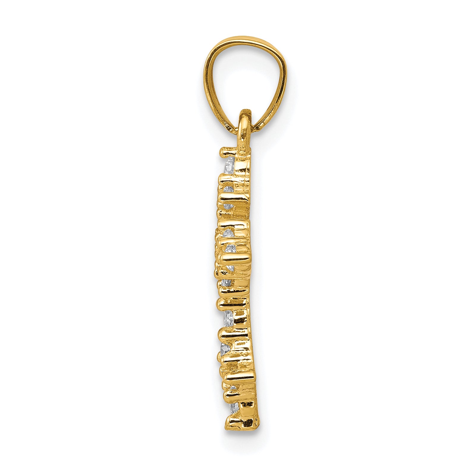 10K Gold CZ Passion Cross Pendant with Polished Finish Elegant Design Secondary image