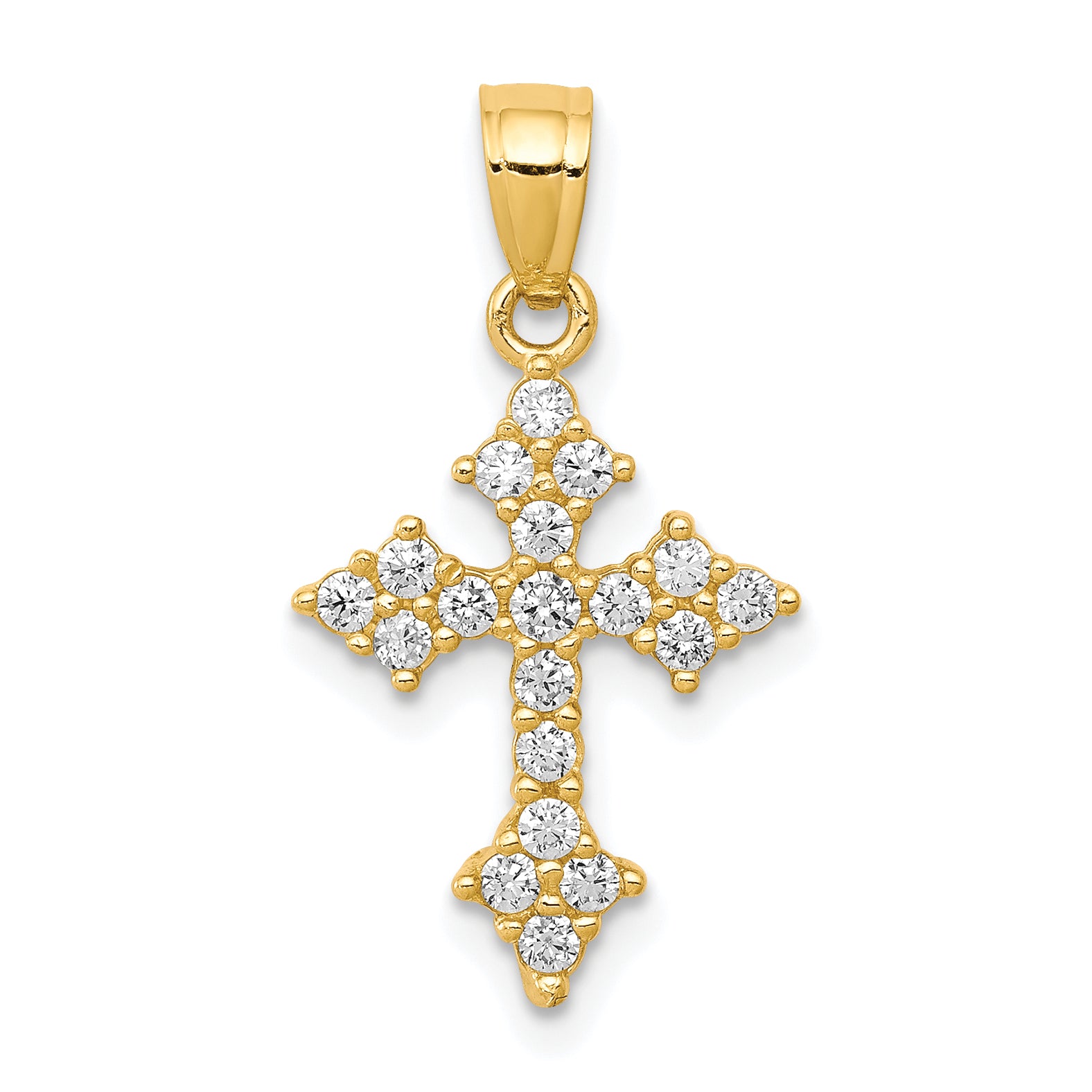 10k CZ Passion Cross Pendant