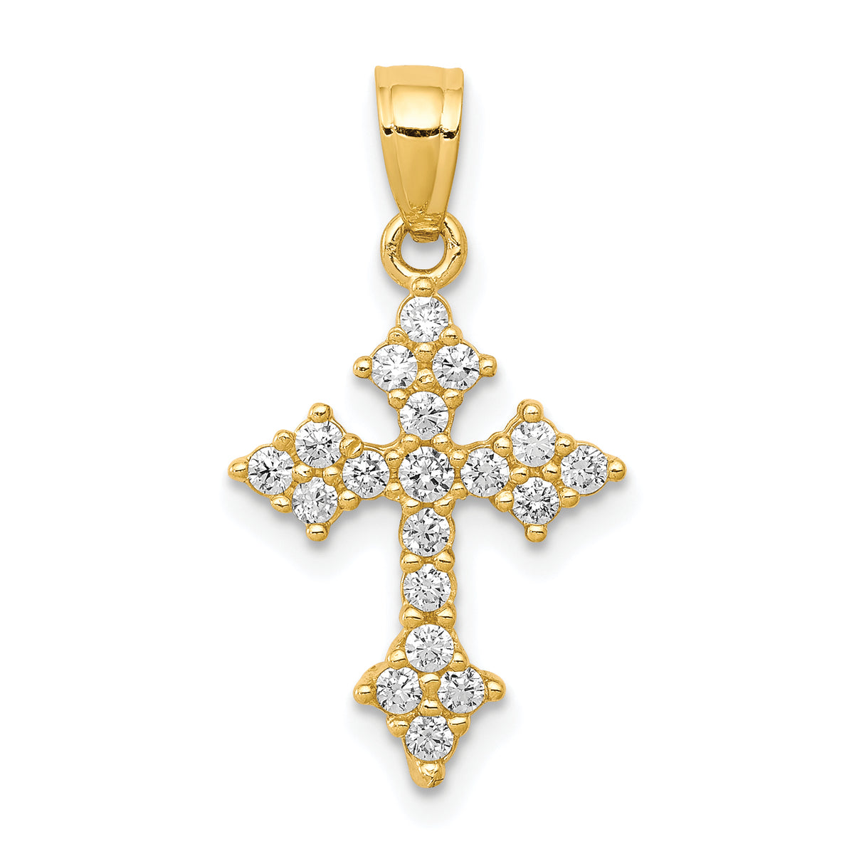 10k CZ Passion Cross Pendant