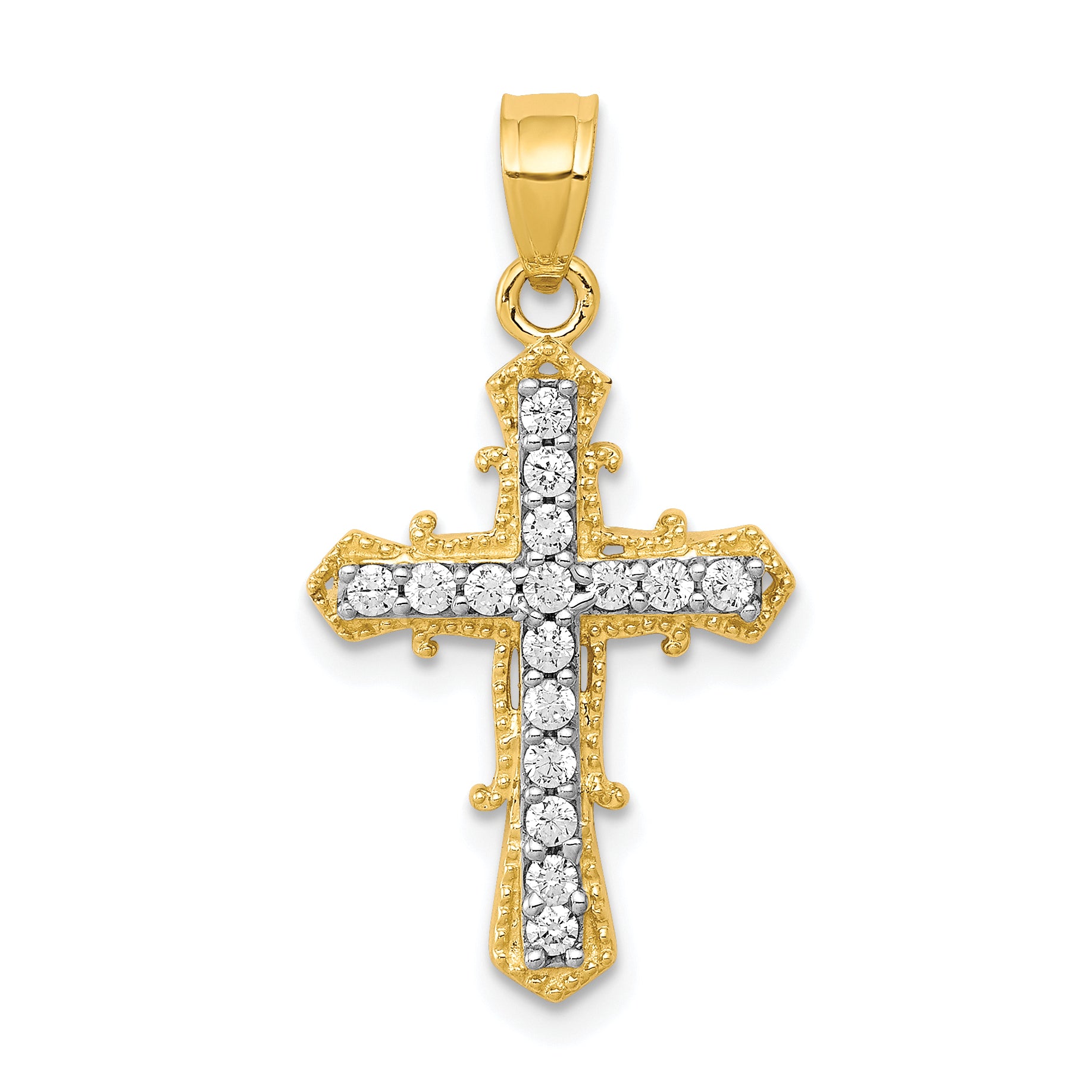 10k CZ Cross Pendant Main image